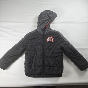 Nike Air Jordan Boys Size 8-10 Hooded Puffer Jacket Winter Coat Jumpman Black